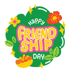 Fototapeta premium Happy FRIENDSHIP DAY sticker cute best friend forever