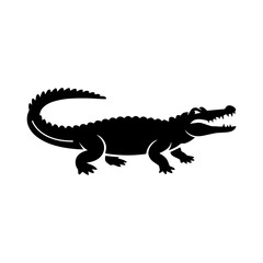Fototapeta premium Crocodile Silhouette Icon Vector Design.