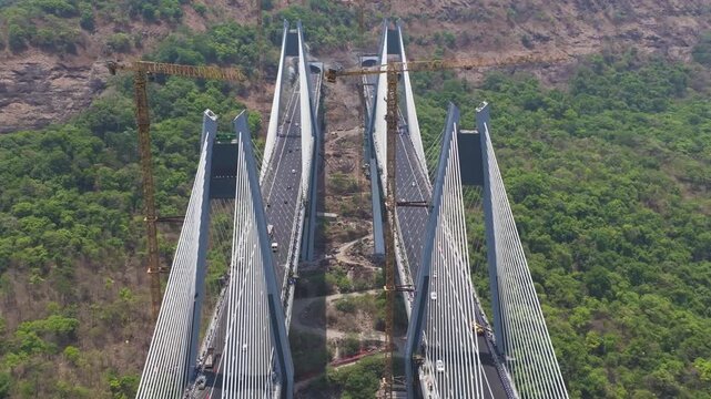 Mumbai Pune Expressway Missing Link Drone,
Cable Stayed Bridge Maharashtra Aerial,
India Highest Cable Stayed Bridge


