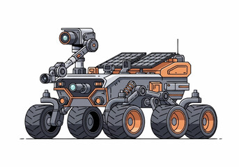 Advanced Mars Rover Exploring Red Planet Surface for Scientific Discovery. © ArtNote