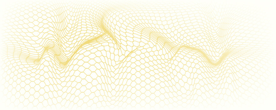 Mesh texture for fishing nets gold color gradient. Seamless pattern for sportswear or soccer goal, volleyball net, basketball hoop. Vector