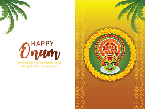 Happy Onam Celebration Concept With Olakkuda with creative background