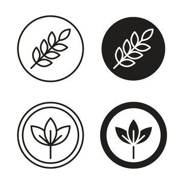 High fiber food icon in line and glyph style. Flat and stroke icons