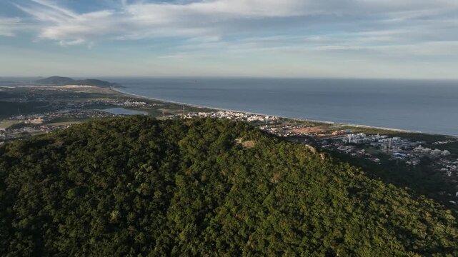 Morro do Lampiao, Campeche in Floprianopolis. Aerial view.