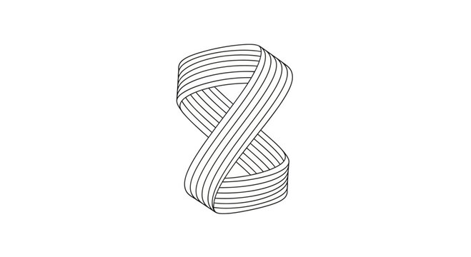 Abstract Mobius Strip Line Art Illustration