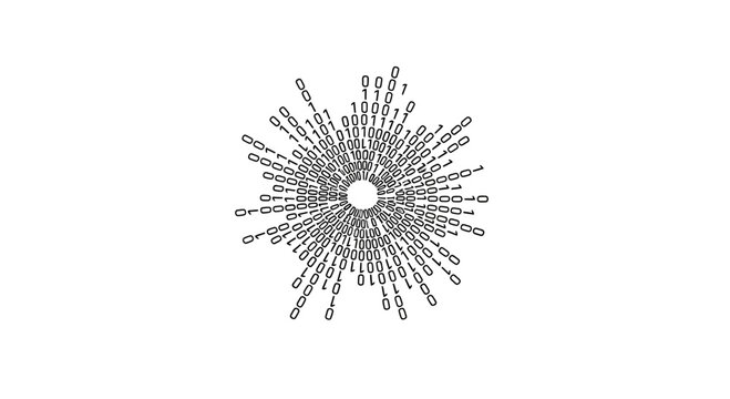 Abstract Radial Burst of Binary Code Data Stream