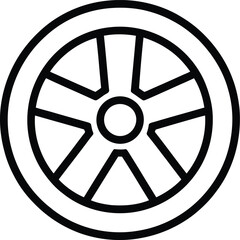 Fototapeta premium Stylized wheel outline with five spokes in a clean vector illustration for automotive concepts