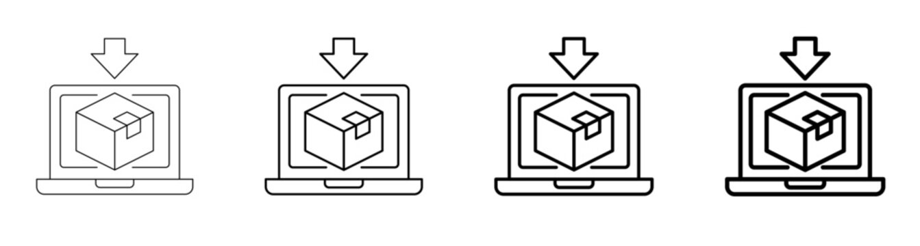 Digital Product Testing and Online Quality Monitoring Line Art Icon Vector Illustration Editable