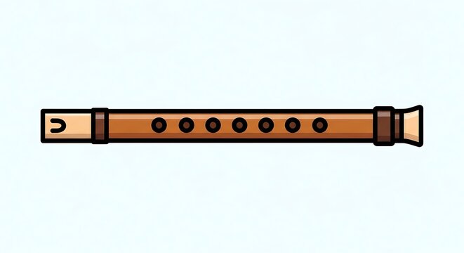 Brown musical instrument with holes.