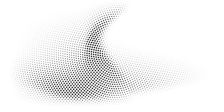 Black abstract vector circle frame halftone dots design element.Halftone effect vector pattern for your design. Circle dots isolated on the white background for advertisement.