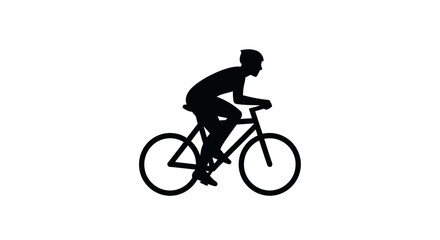 Fototapeta premium Cyclist riding a bicycle shows the active movement of a person engaged in outdoor exercise and transport.