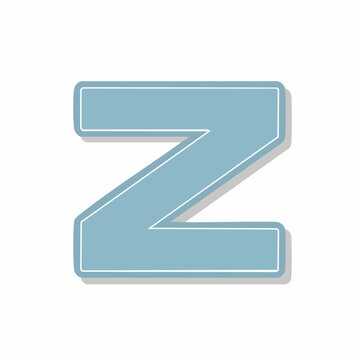 Letter Z, Blue, Graphic Design Element