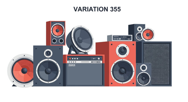 Collection of Audio Speakers and Amplifiers