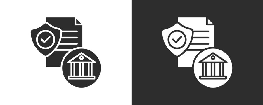 Policy Documentation Icon Set Vector Collection Isolated In Black And White