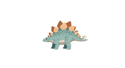 Cute Stegosaurus Dinosaur Illustration, Paleontology, Prehistoric Animal © kinan