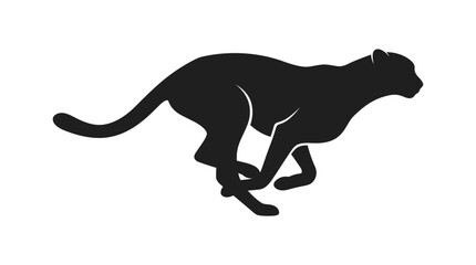 cheetah silhouette running on white background © Ms sumu