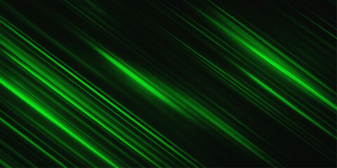 Fototapeta premium Abstract green background featuring glowing digital lines and a soft blue wave pattern with an artistic motion effect