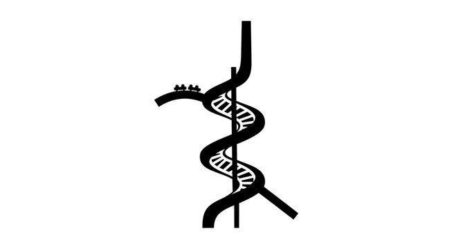 Rollercoaster track winding in a spiral design illustrates the thrill and excitement of amusement park rides.