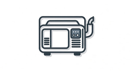 Obraz premium Portable electric generator icon, vector illustration of a power supply unit