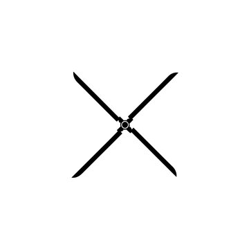 Abstract X Shape with Circle Center, Minimalist Geometric Design