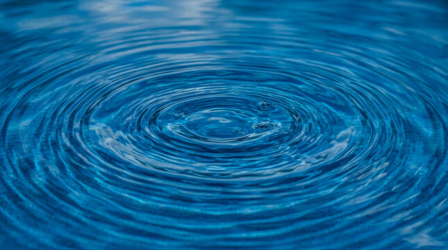 Radiant ripple patterns in deep blue water surface wave
