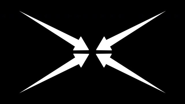 Four Arrows Extending from Corners Toward Center in X Shape