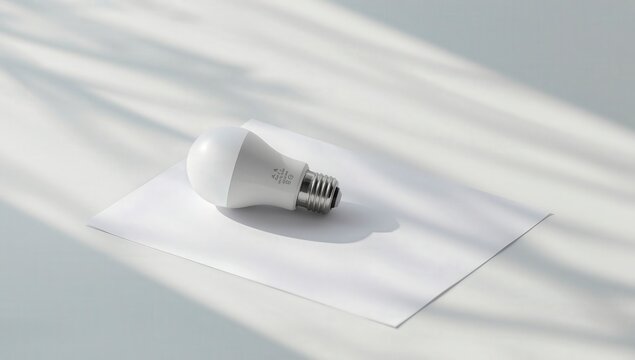 Bombilla LED met&aacute;lica aislada con enchufe el&eacute;ctrico y chispa de energ&iacute;a