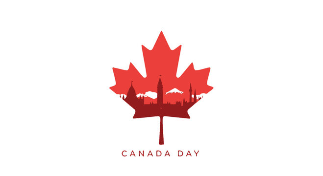 Canada Day Maple Leaf Logo Symbol.