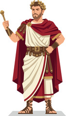 Obraz premium Illustration of Roman Emperor with Laurel Wreath