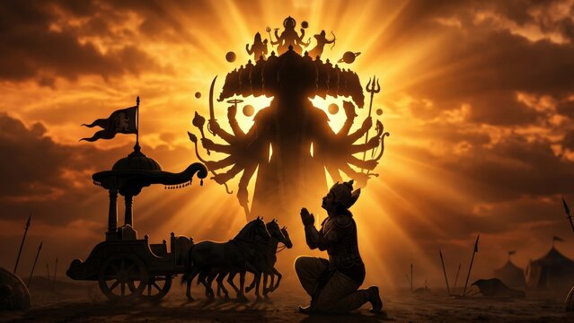 Bhagavad Gita Vishwaroop Divine Krishna Wallpaper