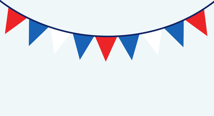 Fototapeta premium French Bunting and Pennants minimal illustration