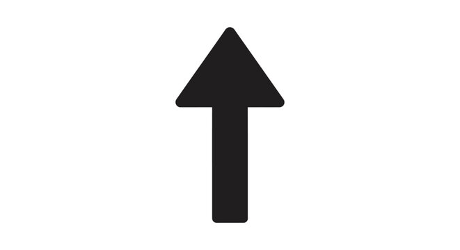 Black Upward Pointing Arrow Sign.