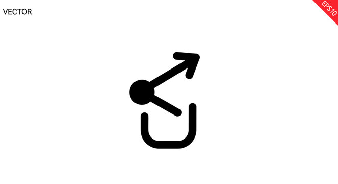 Black vector link icon symbol.