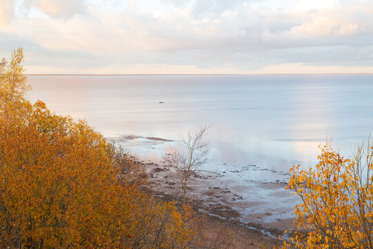 Autumn landscape with Lake Ilmen