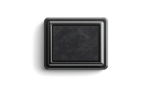 A square black ink pad with a raised border is shown against a plain white background.