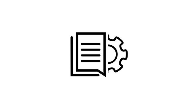 Engineering, development and innovation technology icon in outline design. Animation, micro animation, cartoon, web site symbol, clip art, illustration, vector, industry sign.