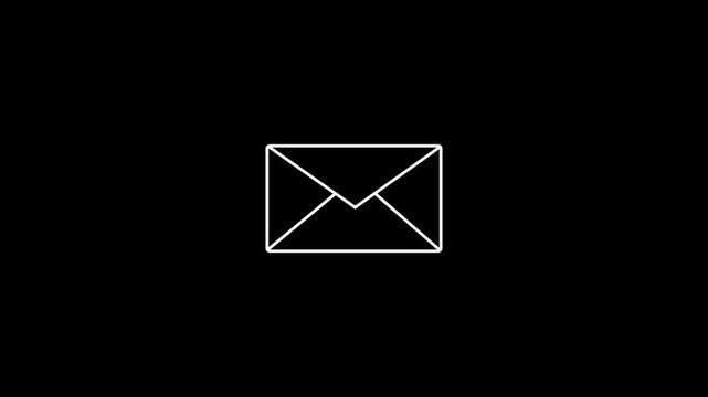 White color message box animation icon conversation notice receive massage animated sign symbol. Message box icon animation.bk video
