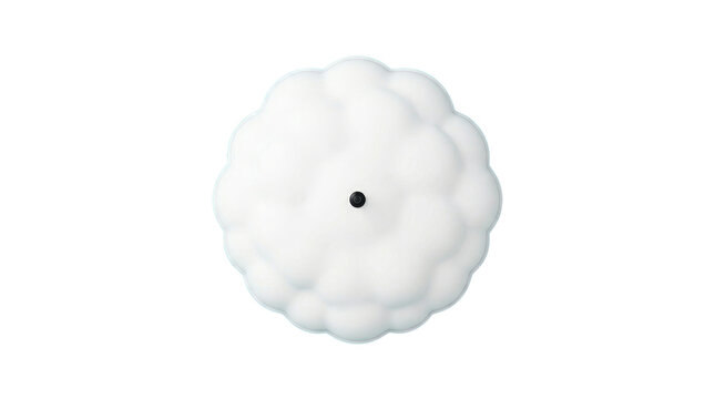 White fluffy cloud shape with black top point on png background for sky design.