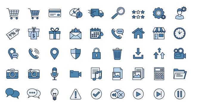 Collection of various web icons.