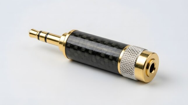 Gold and carbon fiber headphone jack adapter 3 5mm audio connector