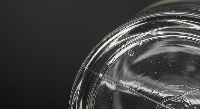 Close up of clear glass object.