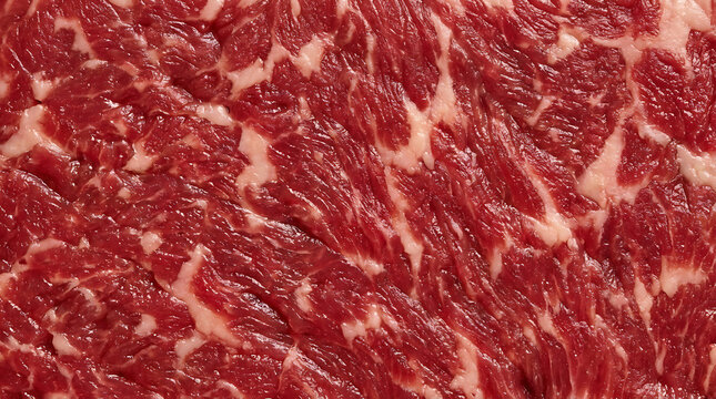Raw marbled beef meat texture closeup.