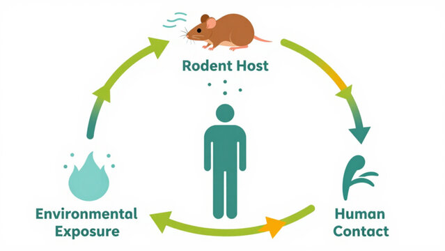 Hantavirus Zoonotic Transmission Cycle Infographic