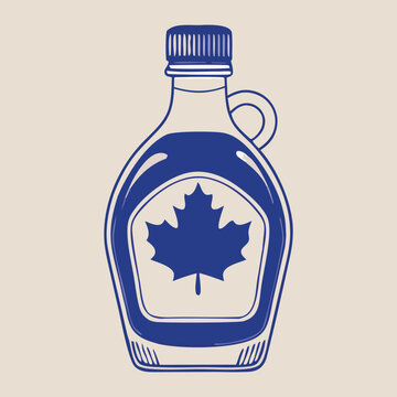 Cute Maple Syrup Bottle Vector Illustration | Hand Drawn Sweet Breakfast Clip art Design.Maple Syrup Bottle vector,Maple Syrup Bottle design,Maple Syrup Bottle concept,Maple Syrup Bottle cartoon,