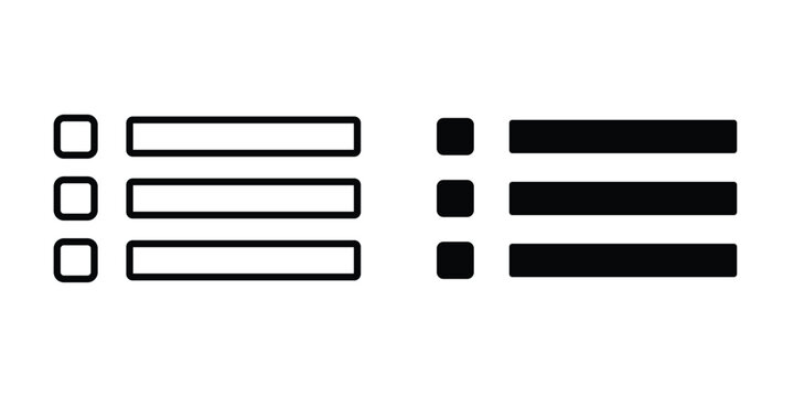 Bulleted list icon simple element illustration pack