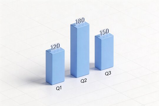Blue bar chart with numerical values