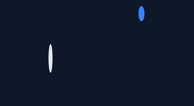 Abstract blue liquid sphere floating in dark minimalist animation background