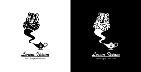 The logo design is in the form of a tiger that resembles a genie that comes from a magic lamp © Yohanes