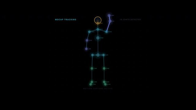 Digital skeleton tracking system for body training suitable for fitness apps, physical therapy software, and virtual reality environments.