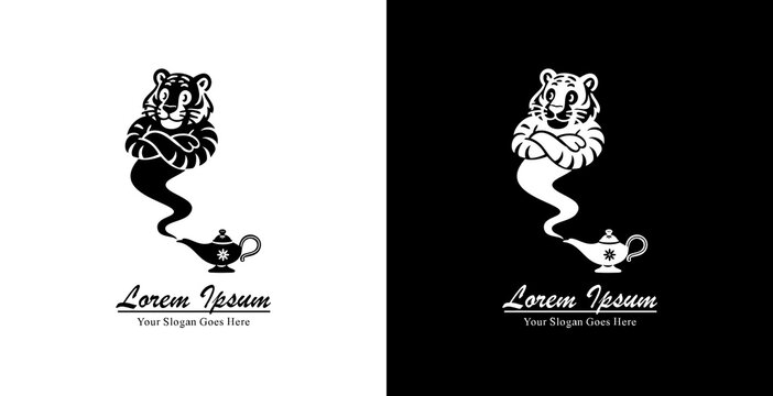 The logo design is in the form of a tiger that resembles a genie that comes from a magic lamp